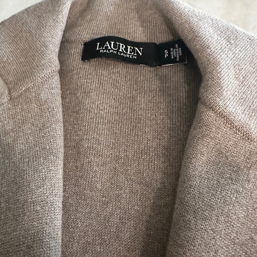 Lauren Ralph Lauren Taupe Knit Cardigan